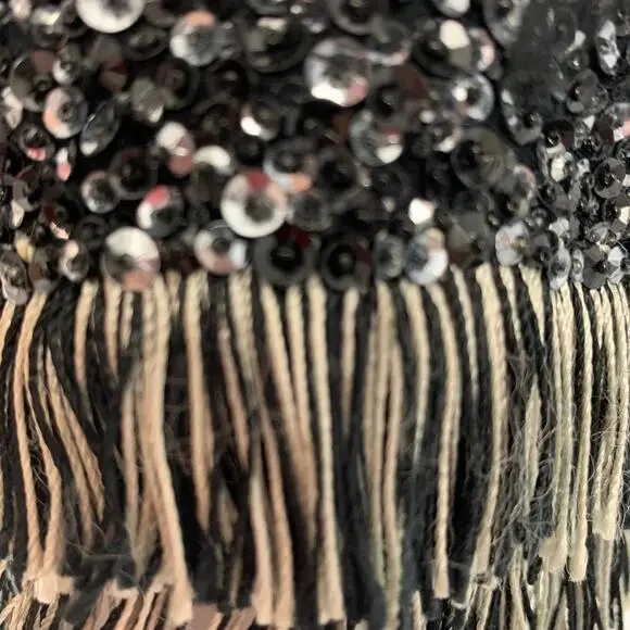 LUCIEN PELLAT-FINET Size M Black Silver Viscose Rhinestones Casual Top